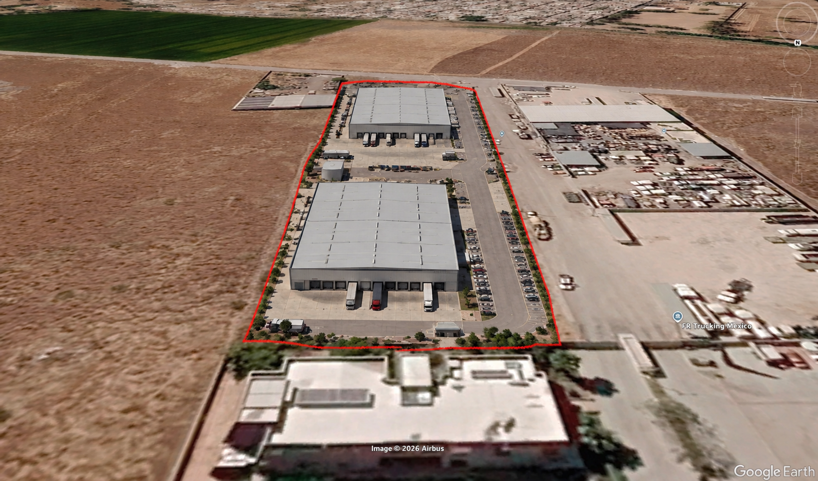 Visualización bodegas terreno industrial Irapuato