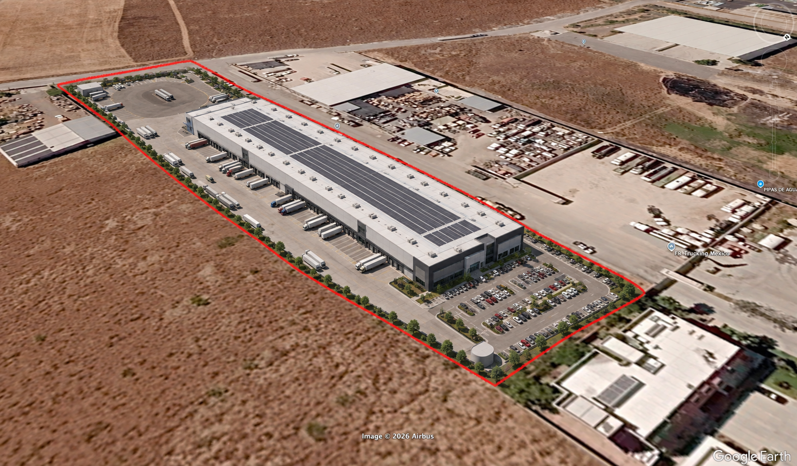 Visualización nave logística terreno industrial Irapuato